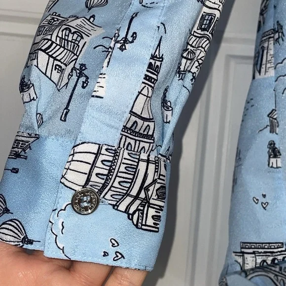 Karl Lagerfeld Blue Blouse- Medium - Picture 5 of 8